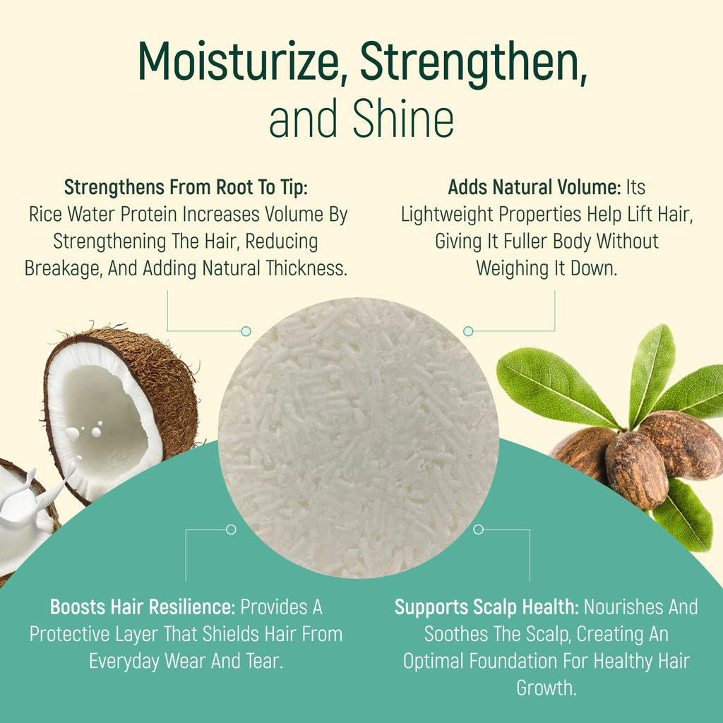 Solid Shampoo Bar and Conditioner Effect Hair Soap – 100% Organic Shampoo Bars for Hair with All Natural Plant Based Essential Oils and Zero Waste Biodegradable Packaging (Coconut)