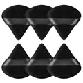 6 Pcs Powder Puff, Face Soft Triangle Makeup Puff Velour Makeup Sponge for Loose Powder (Black)